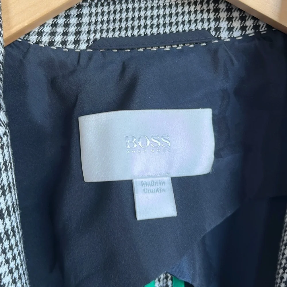 Classic Black and White Plaid Blazer - Picture 2 of 6